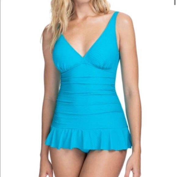 Gottex Ribbons Azure D-Cup One Piece Swimsuit - Picture 1 of 5